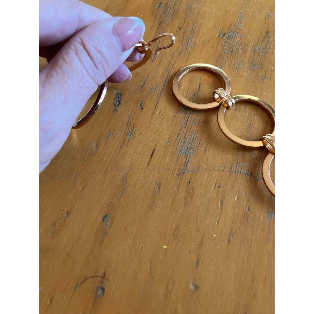 Chain Link Belt Womens Gold Tone Circular Ring Hook Closure